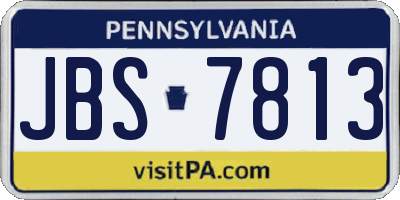 PA license plate JBS7813