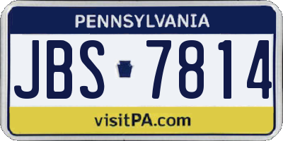 PA license plate JBS7814