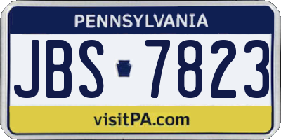 PA license plate JBS7823