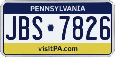 PA license plate JBS7826