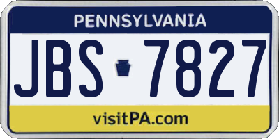 PA license plate JBS7827