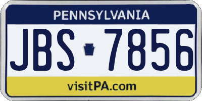 PA license plate JBS7856