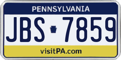 PA license plate JBS7859