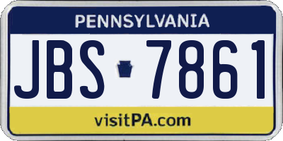 PA license plate JBS7861