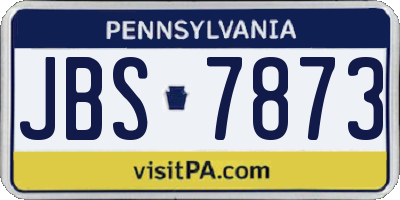 PA license plate JBS7873