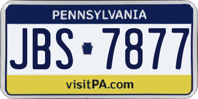 PA license plate JBS7877