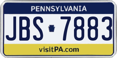 PA license plate JBS7883