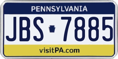 PA license plate JBS7885