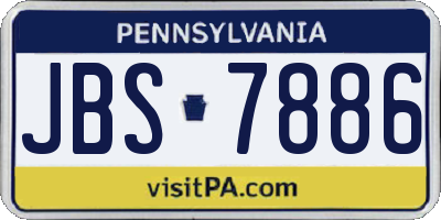 PA license plate JBS7886