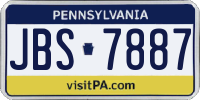 PA license plate JBS7887