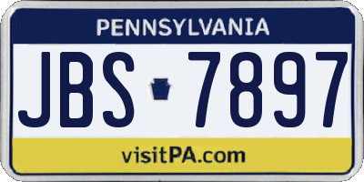 PA license plate JBS7897
