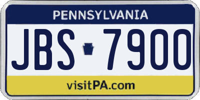 PA license plate JBS7900