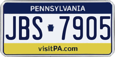 PA license plate JBS7905