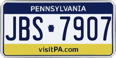PA license plate JBS7907