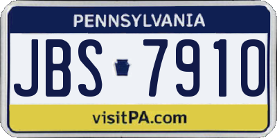 PA license plate JBS7910