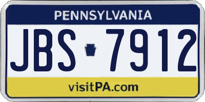 PA license plate JBS7912