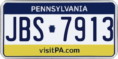 PA license plate JBS7913