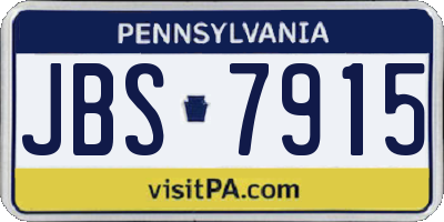 PA license plate JBS7915