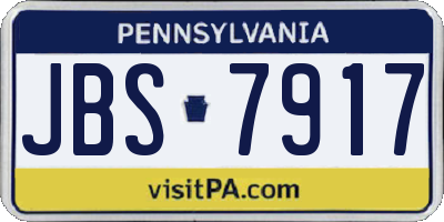 PA license plate JBS7917
