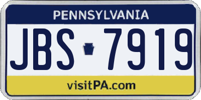 PA license plate JBS7919