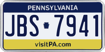 PA license plate JBS7941