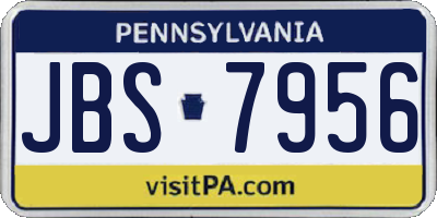 PA license plate JBS7956
