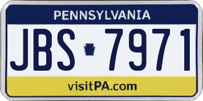 PA license plate JBS7971
