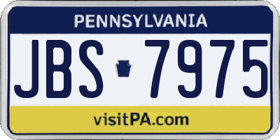 PA license plate JBS7975