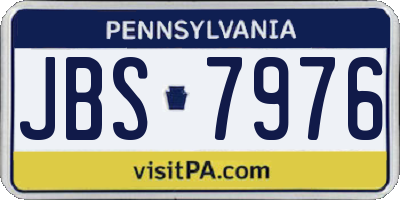PA license plate JBS7976