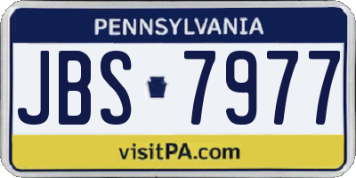 PA license plate JBS7977