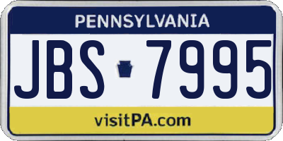 PA license plate JBS7995