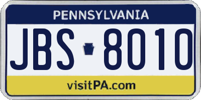 PA license plate JBS8010