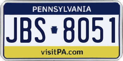 PA license plate JBS8051