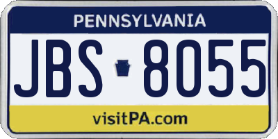 PA license plate JBS8055