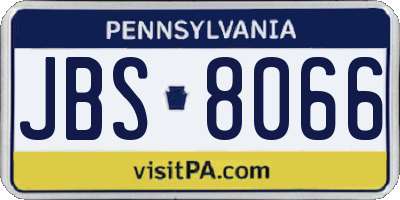 PA license plate JBS8066