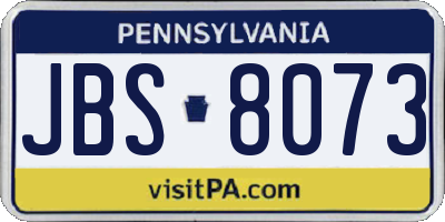 PA license plate JBS8073