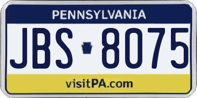 PA license plate JBS8075