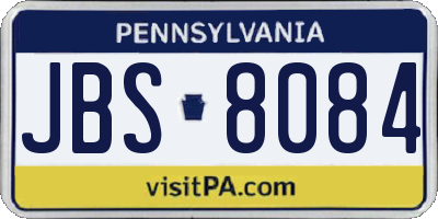PA license plate JBS8084