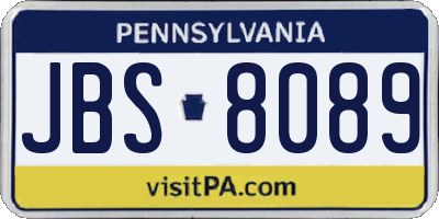 PA license plate JBS8089