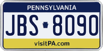 PA license plate JBS8090