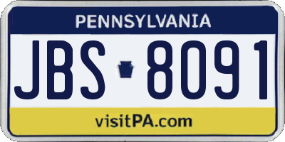 PA license plate JBS8091