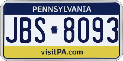 PA license plate JBS8093