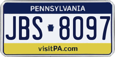 PA license plate JBS8097