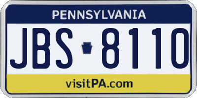 PA license plate JBS8110
