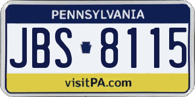 PA license plate JBS8115