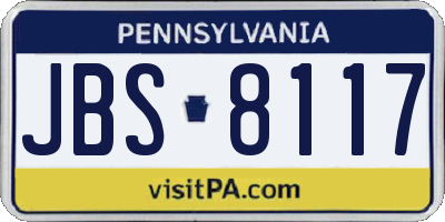 PA license plate JBS8117