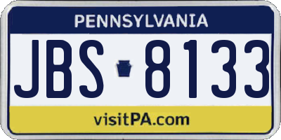 PA license plate JBS8133
