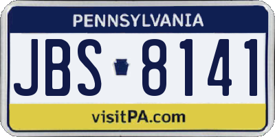 PA license plate JBS8141