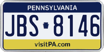 PA license plate JBS8146