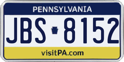 PA license plate JBS8152